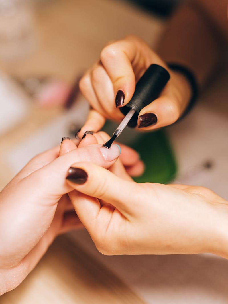 Manicure in progress